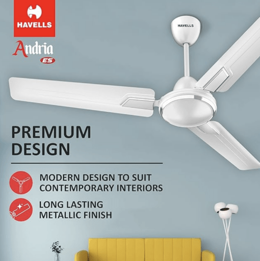 Havells 1200mm Andria Energy Saving Ceiling Fan (Pearl White, Pack of 1) - Image 4